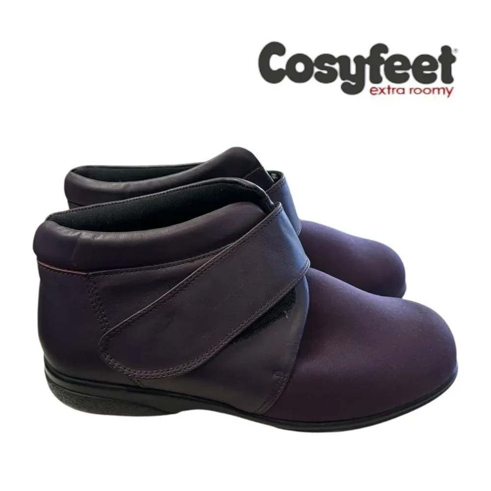 Cosyfeet Julia Loganberry Women's Extra Toe Room Ankle Boots Booties 10